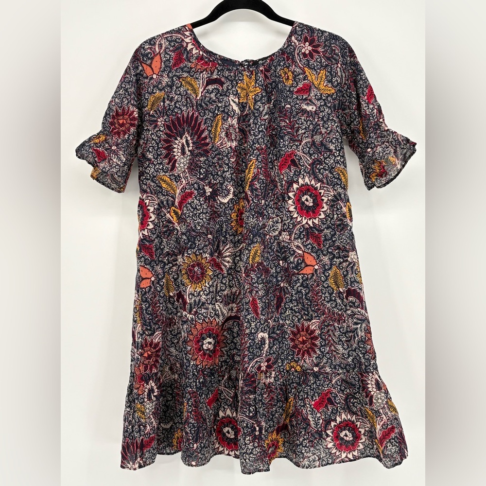 MADEWELL Dress Bali Blooms Ruffle Sleeve Popover Mini Women’s XS